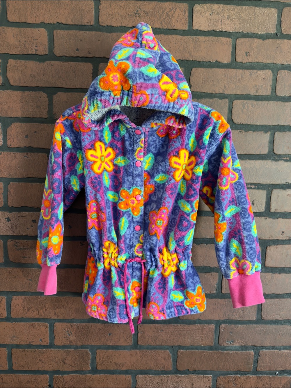 VTG 90’s Gymboree Groovy Flowers Rainbow Tag Iconic Terry Swim Cover Up RARE